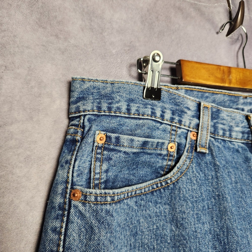 Levi's 505 Regular Fit Mens Jeans size 36‎ 38x29 Blue Straight Leg Classic Denim - Picture 10 of 14